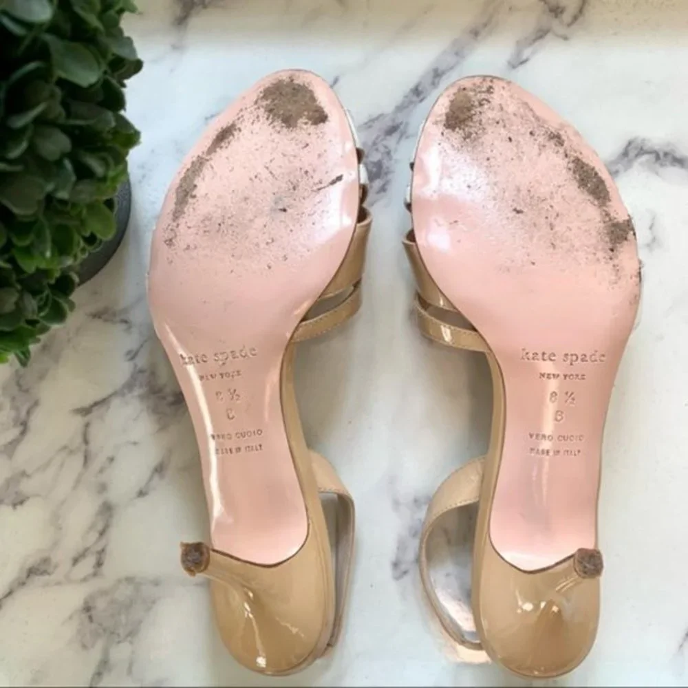 KATE SPADE Sasha Patent Slingback Heel Size 8.5